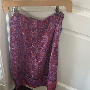 Vibrant Purple Floral Midi Skirt